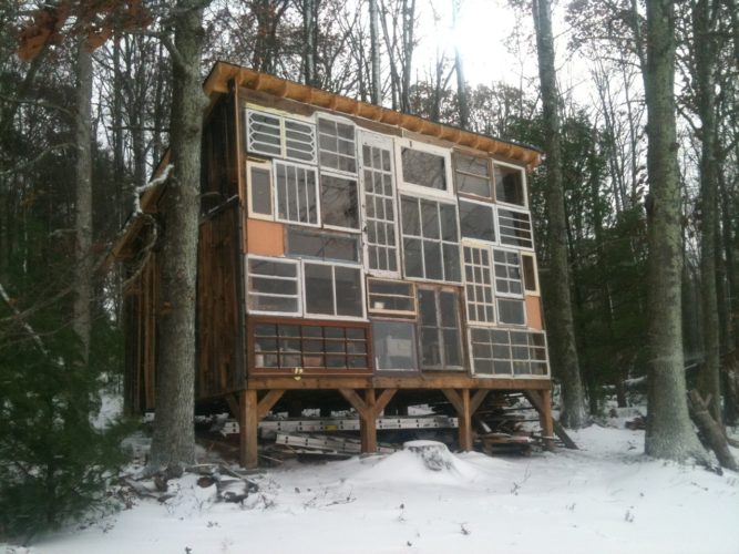 A House Made of Windows, amazing architecture, art: A House Made of Windows, art and culture: A House Made of Windows,  Nick Olson and Lilah Horwitz glass cabin, glass cabin west virginia, west virginia glass cabin, In 2012, Nick Olson and Lilah Horwitz quit their jobs and set off to build a glass cabin in the mountains of West Virginia.