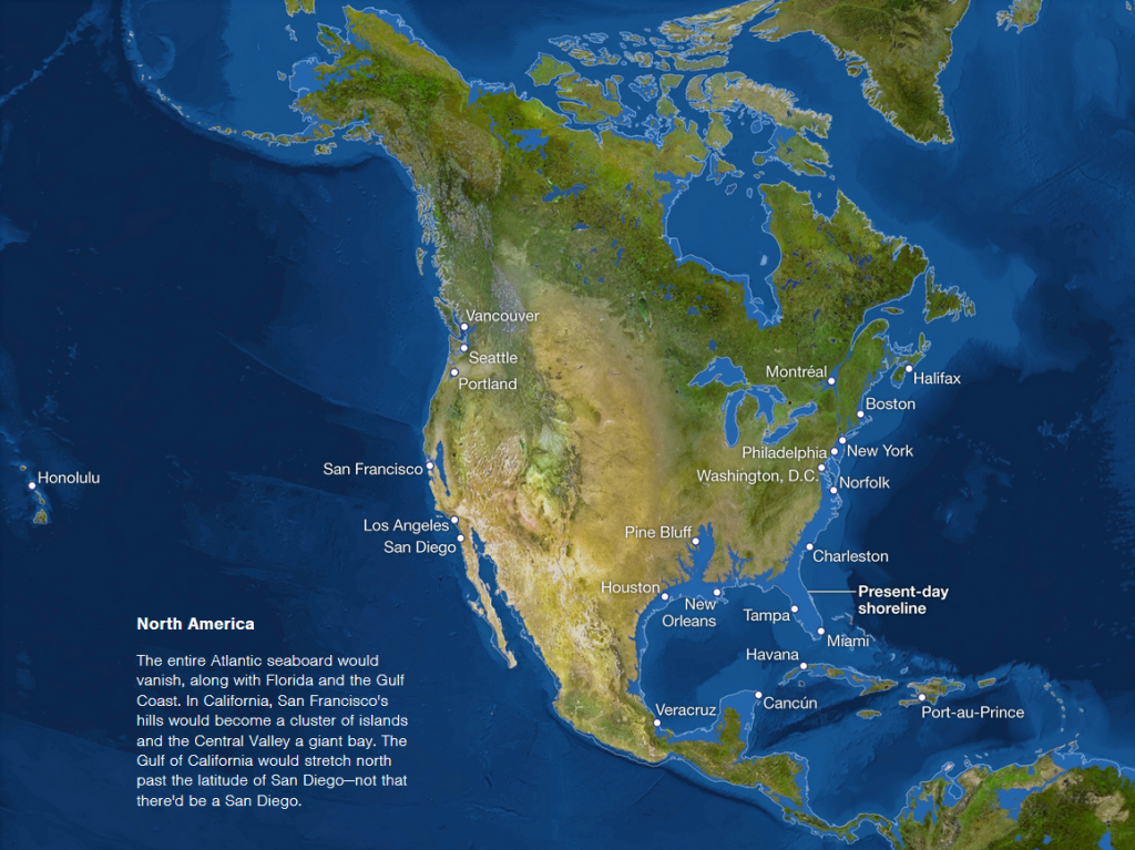if All The Ice Melted: Scary rising sea level maps