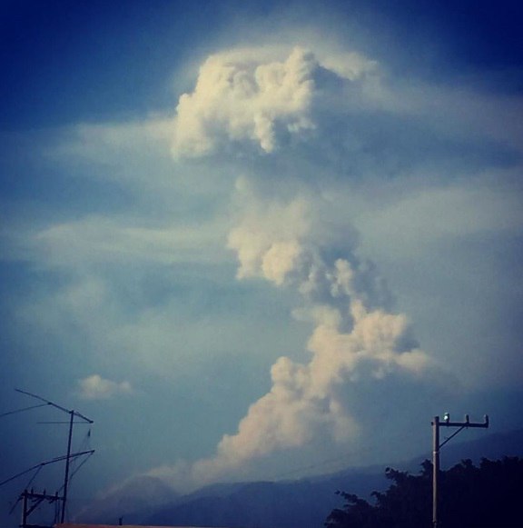 Colima volcano eruption on December 24, 2016.