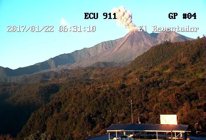Eruption of Reventador volcano, reventador, volcano, january 2017