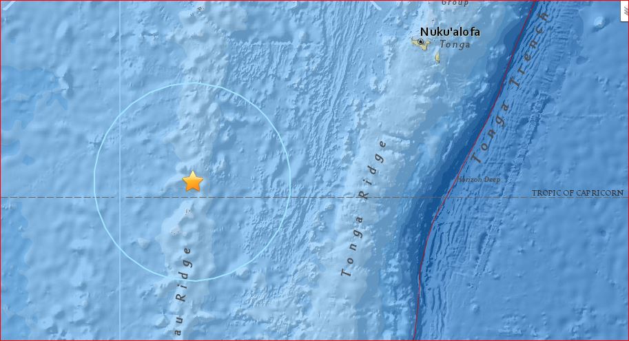 tremblement de terre de tonga fiji 24 février 2017, fidji tonga tremblement de terre le 24 février 2017 la carte, un puissant séisme de magnitude 6,9 ​​a frappé la région Fidji-Tonga le 24 Février, 2017. via USGS