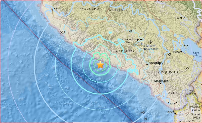 M6.4 earthquake Peru july 18 2017, M6.4 earthquake hits off Peru on July 18 2017
