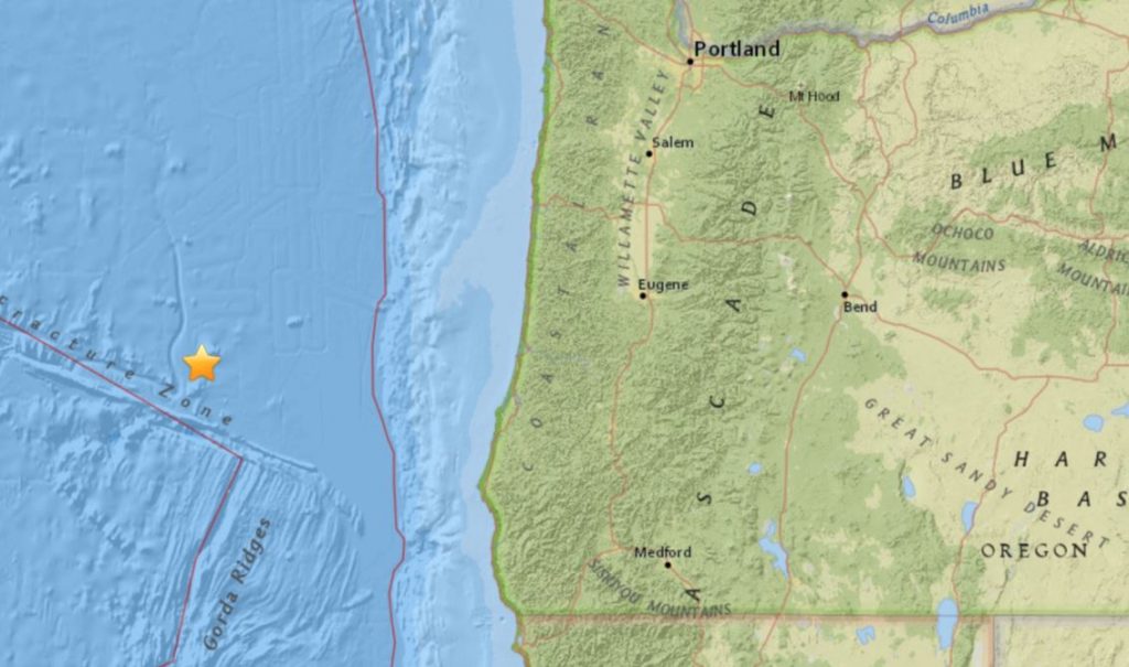 US seismicity M4.9 earthquake hits off Oregon coast, 742 earthquakes