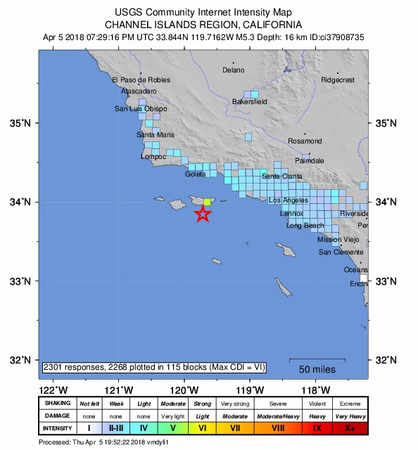 Earthquake strikes off the Channel Islands in California ...