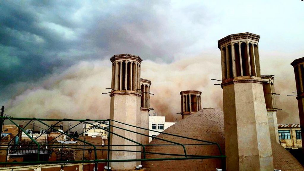 iran sandstorm, iran sandstorm april 2018, Yazd sandstorm in Iran