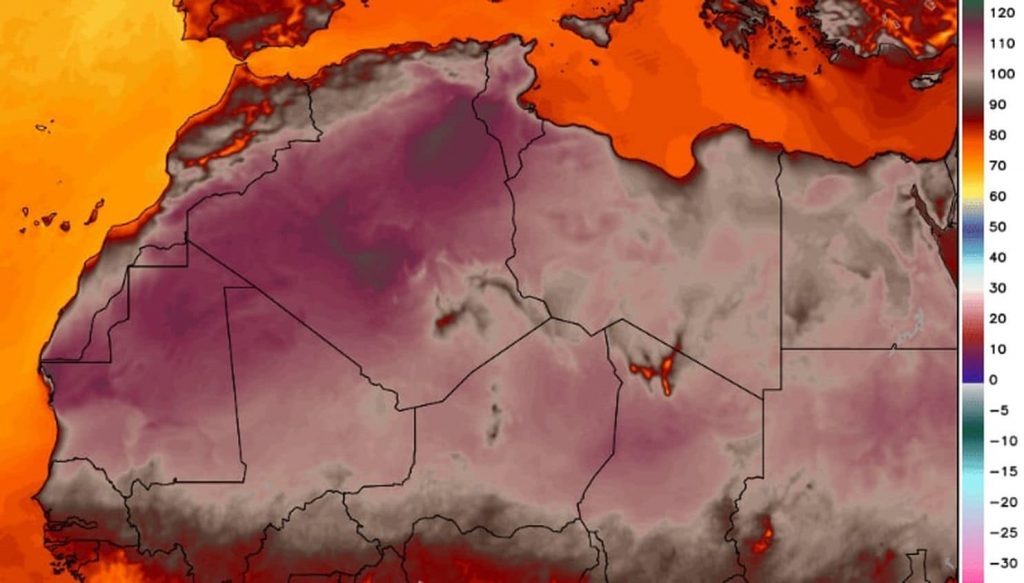 Africa hottest temperature 124 degrees Algeria july 2018, africa temperature record july 2018, hottest temperature in Africa measured in Algeria