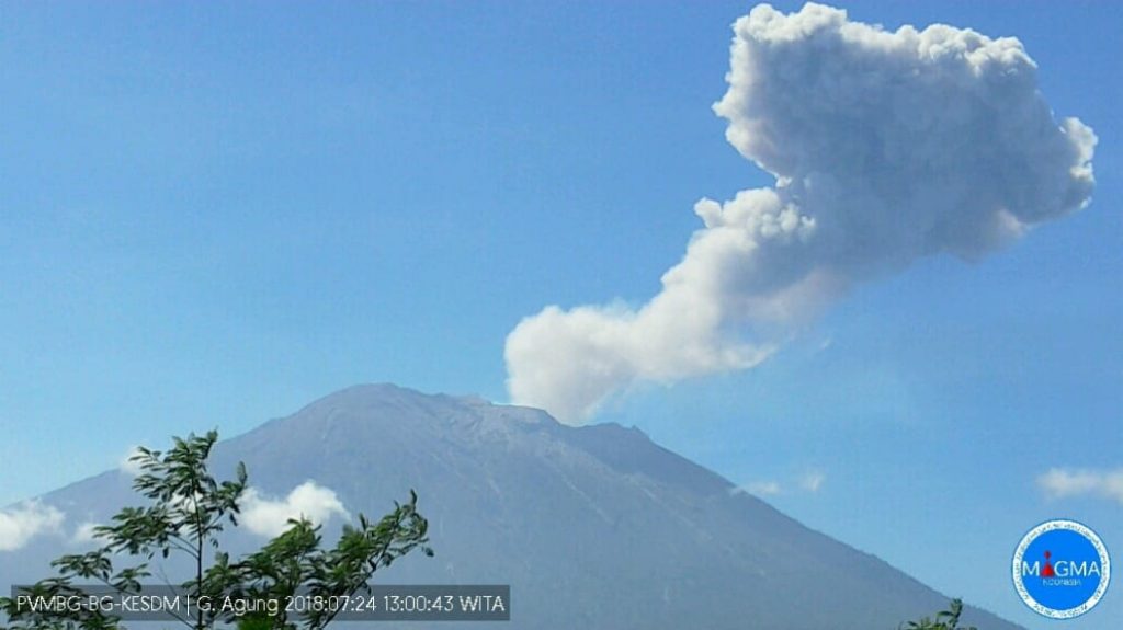 Agung volcanic eruptions on July 24, Agung volcanic eruptions on July 24 video, Agung volcanic eruptions on July 24 pictures