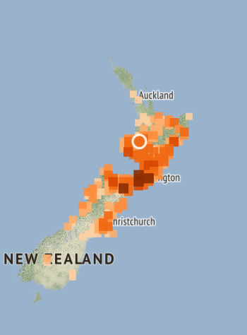 M6.1 earthquake new zealand report map, M6.1 earthquake in New Zealand: Map of more than 15,000 reports from all over New Zeland