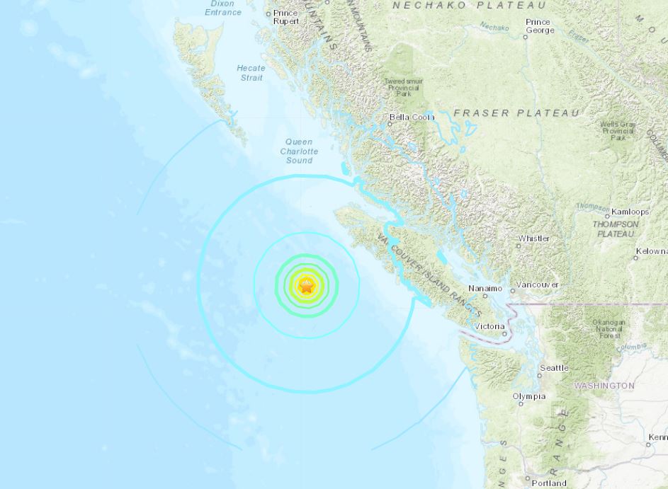 M6.5 earthquake vancouver island bc, M6.5 earthquake vancouver island bc october 22 2018, M6.5 earthquake vancouver island bc map