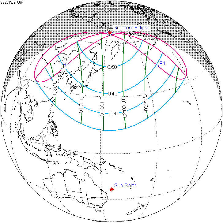 partial solar eclipse january 5-6 2019