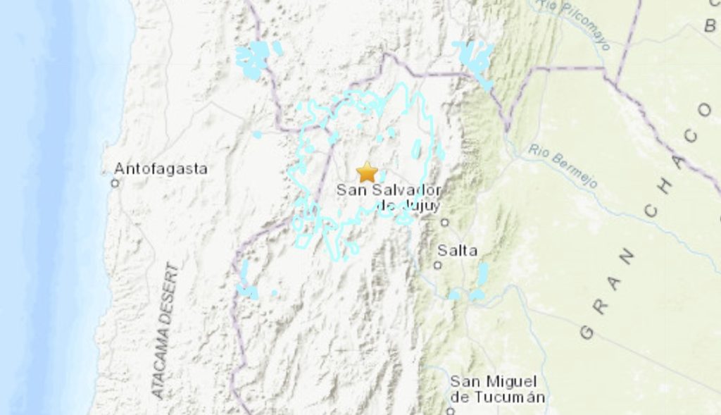 Землетрясение магнитудой 6,5 Аргентина 22 марта 2023 г.