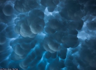Mammatus clouds over northeast South Dakota