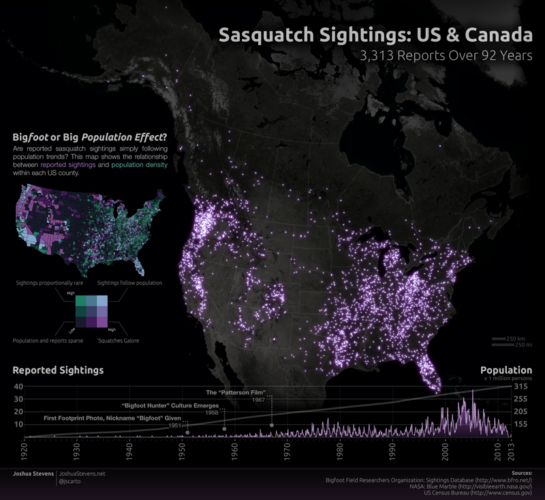 Sasquatch Sightings map, sasquatch map, us and canadian sasquatch sightings map, Bigfoot reports map, Sasquatch reports map, Skookum reports map, Yahoo reports map, Sasquatch sightings map, Skookum sightings map, Yahoo sightings map, map of bigfoot, us and canada bigfoot sightings, us and canada bigfoot sightings map, map of us bigfoot reports, map of canada sasquatch reports, Map Shows 3,312 Bigfoot Sighting Locations Over 92 Years, Squatch Watch: 92 Years of Bigfoot Sightings in the US and Canada, mysterious phenomenon map, map of sasquatch, map of bigfoot, september 2013