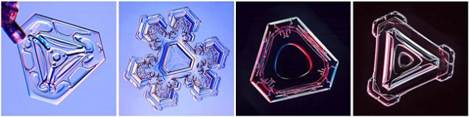 form of snowflakes: triangular snowflakes, mystery of triangular snowflakes, triangular mystery snowflakes, snowflake forms, strange snowflake forms, triangle snowflake form, form of snowflakes, triangular snowflakes, strange snowflake form, Triangular snowflakes aren't rare in nature but their formation is a mystery