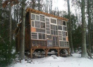 A House Made of Windows, amazing architecture, art: A House Made of Windows, art and culture: A House Made of Windows, Nick Olson and Lilah Horwitz glass cabin, glass cabin west virginia, west virginia glass cabin, In 2012, Nick Olson and Lilah Horwitz quit their jobs and set off to build a glass cabin in the mountains of West Virginia.