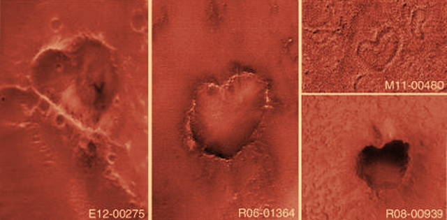 collection of hearts on Mars, Collection of hearts on Mars by NASA, collection of hearts on Mars photo, valentine's day on Mars, heart forms on Mars, Mars heart craters, heart on Mars, Mars heart craters, hearts craters on Mars, Mars hearts, mars hearts craters, heart craters on Mars, space heart craters, space craters, space heart-shaped craters, craters hearts mars, photo hearts craters on Mars, Mars heart-shaped craters, mars heart-shaped craters photo, photo of heart-shaped craters on Mars, Heart craters on Mars. Photo: NASA, Mars is full of freaking hearts everywhere!, mars heart craters photo