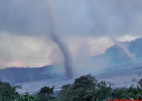 Volcanic Eruption Creates Tornadoes (VIDEO) - February 2014