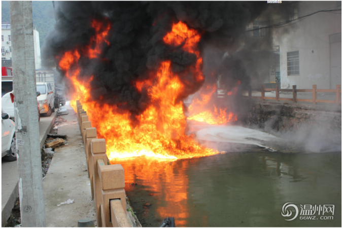 Water on Fire, river ignites in china, china river catches fire, fire river, fire on water, fire on ocean, Water on Fire Polluted Meiyu River Ignites in Whenzou China, Water on Fire Polluted Meiyu River Ignites in Whenzou China. Photo: Whenzou News
