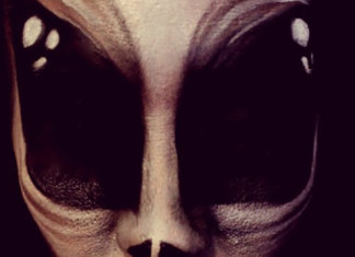 alien, alien make-up, alien make-up face, best alien make-up job, amazing alien make up face, alien make up face, this alien make-up face looks like an oil canva, make-up art, freaky make-up alien art, Alien make-up job by MissyDeanna. Photo: Imgur