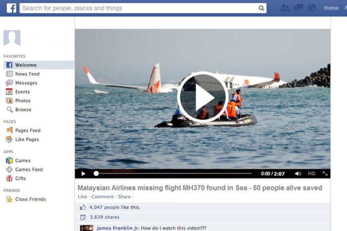fake malaysia airline link, Fake Malaysia Airlaine links on Facebook, Viral Facebook posts claiming the missing Malaysia Airlines MH370 has been found are used by hackers to spread malware, fake malaysia airline twitter link, malaysia airline fake, malaysia airline conspiracy, malaysia airline, malaysia airline terrorist attack, malaysia airline disappear, malaysia airline fake facebook and twitter