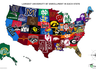 Map of the Largest Universities by Enrollment in each US State, map US universities, mmap most visited us universities, what are the largest US universities by enrollment?, largest universities of USA, what are the most populated colleges of the USA map, map of the largest college by enrollment in the USA, map of universities in the usa, map of the largest universities in the usa, us university map, university map in the usa, best university map in the usa, Did you Study There? This Map Shows the Largest Universities by Enrollment in each US State, map of largest university by enrollment in each us state. By ecollegefinder.org