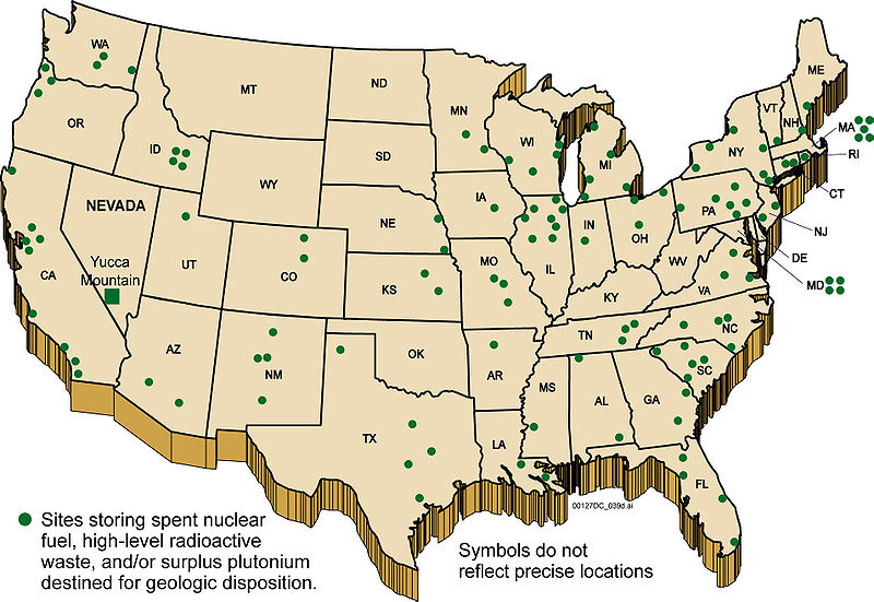 current nuclear waste deposit facilities in the USA