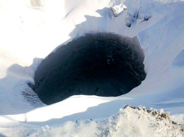 The depth and perfect shape of this hole baffles scientists around the world., siberia hole, mysterious holes in siberia, two new holes found in sibeeria, two new giant cavities in siberia july 2014, giant holes found in russia july 2014, two new giant holes found in siberia july 2014, mysterious origin of giant holes in siberia july 2014, Two new giant cavities were found in Siberia. Their origin still baffles scientists. , two new Siberia mysterious holes discovered baffle scientists!, The depth and perfect shape of this third hole found in the Yamal Penisula permafrost baffles scientists around the world, siberia, mysterious holes, russia mysterious holes, two new siberia mysterious holes discovered, new mysterious holes in Russia baffle scientists, scientists baffled by two new holes in siberia july 2014