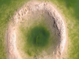 crater utah pond, crater forms in pond in Utah, farmers and scientists baffled by mystery crater in irrigation pond in utah, mystery crater in uthat pond baffles scientists and farmers, Mystery Crater In Utah Pond Baffles Farmers And Scientists. Photo: the bottom collapse from above: Photo: Video