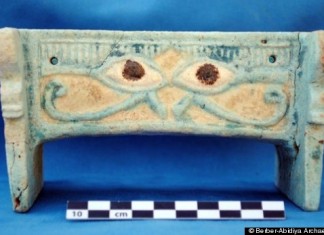 evil eye box, evil eye box discovered at new underground cemetery discovered in Sudan, amazing archeological discovery: new underground cemetery discovered in Sudan, sudan underground discovery, evil eye box discoeverd in Sudan cemetery, In the Sudan cemetery, researchers found a faience box decorated with large eyes that may have been meant to protect against the "evil eye."