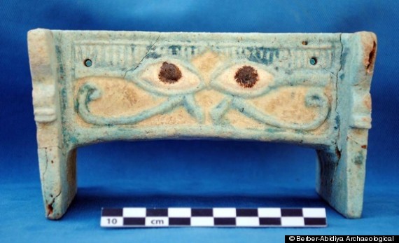 evil eye box, evil eye box discovered at new underground cemetery discovered in Sudan, amazing archeological discovery: new underground cemetery discovered in Sudan, sudan underground discovery, evil eye box discoeverd in Sudan cemetery, In the Sudan cemetery, researchers found a faience box decorated with large eyes that may have been meant to protect against the evil eye, ancient history, ancient artifact