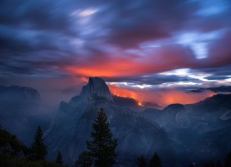 Meadow Fire, meadow wildfire, meadow fire photos, photos of meadow fire, apocalyptic photo of yosemite national park wildfire, Yosemite National Park Wildfire