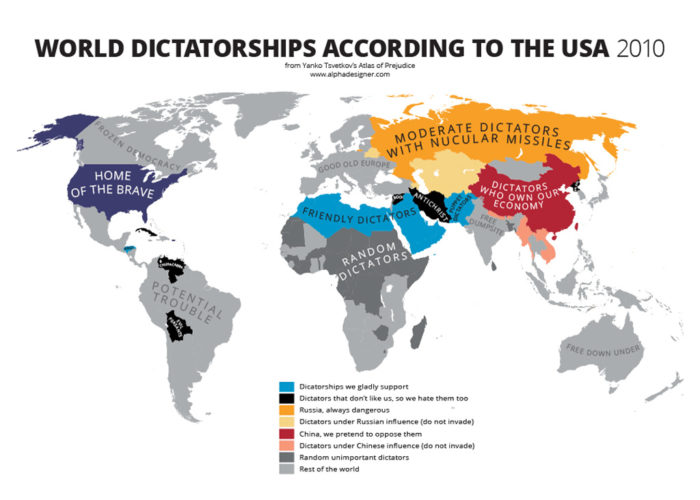 dictatorships according to us, atlas of prejudices, Atlas of Prejudice: Mapping Stereotypes, Mapping Stereotypes, Yanko Tsvetkov atlas of prejudices, the map of prejudices, prejudices map, the world according to Americans