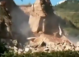 mountain collapse china, landslide video, landslide video china, mountain collapses video, mountain collapses in China video