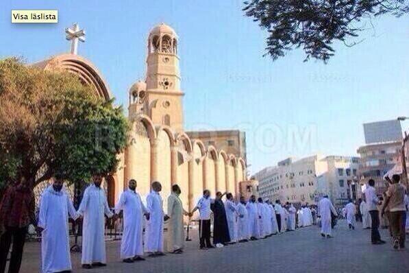 muslim protecting catholic church egypt, muslim protecting christians in Egypt