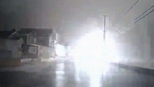 giant waves transformer explosion, wells explosion video, giant wave transformer explosion video, giant waves creates explosion video, video of giant explosion during New englnd storm, New england storm transformer explosion video, maine transformer explosion, maine loud noise video