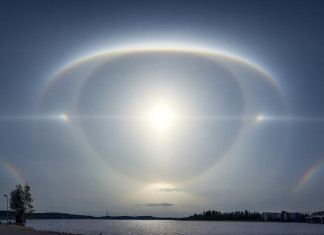 sun halo finland, best sun halo picture, amazing sun halo picture, sun halo picture, eye in sky sun halo, this halo looks like an eye in the sky, amazing eye in the sky halo pic, picture of sun halo having form of eye