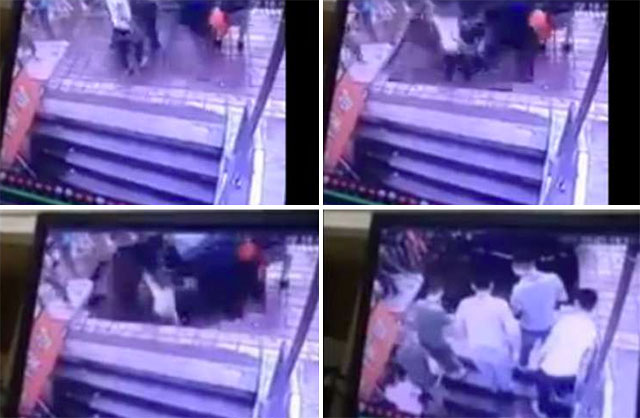 sinkhole busstop china, sinkhole busstop harbin, sinkhole swallows 5 persons at busstop august 2015, sinkhole swallows 5 persons at busstop video, sinkhole swallows 5 persons at busstop photos, sinkhole swallows people at busstop, busstop sinkhole harbin china video