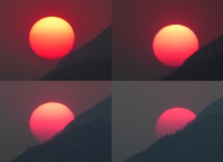 sun, magenta sun, orange sun, yellow sun, sunset colors wildfire, wildfires changes color of sun, smoke of wildfire changes color of sun, sunset colors through smoke, But why is the color of the sun changing from yellow to magenta? ,