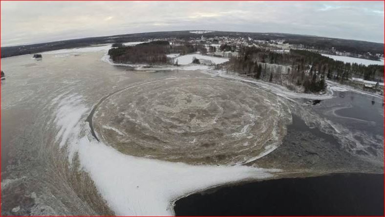 ice circle sweden, This giant ice circle formed in the Kalix River in northern Sweden on November 22 2015, gigantic ice circle sweden, circle of ice sweden, giant ice circle forms in sweden river november 2015, ice circle sweden river november 2015 photo