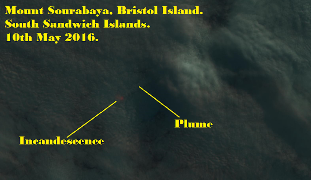 Bristol Island eruption may 10 2016, Bristol Island eruption, Incandescent Sourabaya Volcano at Bristol Island continues eruption, eruption bristol island photo