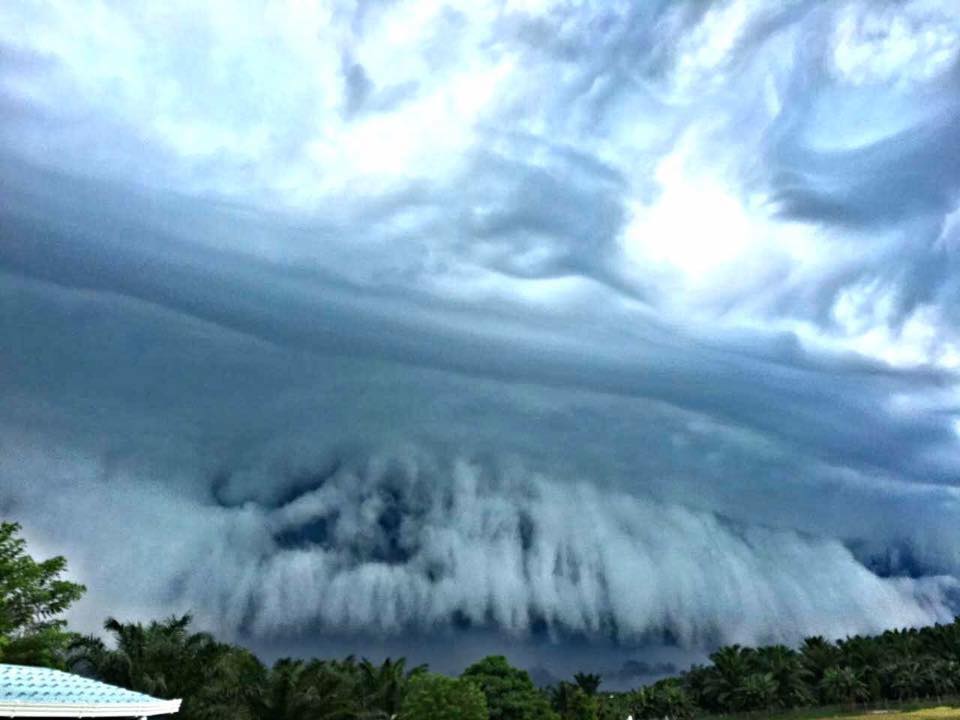shelf cloud malaysia, shelf cloud sabah malaysia, terrifying shelf cloud sabah malaysia june 2016, Creepy shelf cloud engulfs Sabah Malaysia 