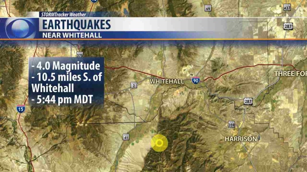 Loud rumbling noise rattles Whitehall, Montana during M4.0 earthquake