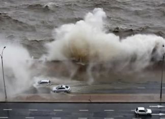 cyclone uruguay giant waves montevideo