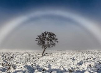fogbow, fogbow uk, fogbow schottland, fogbow Magical white rainbow also known as fogbow captured in the Scottish mountains, fogbow scottland uk