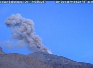 Sabancaya eruption on Christmas Day 2016, sabancaya volcano peru, volcano eruption, volcanic eruption