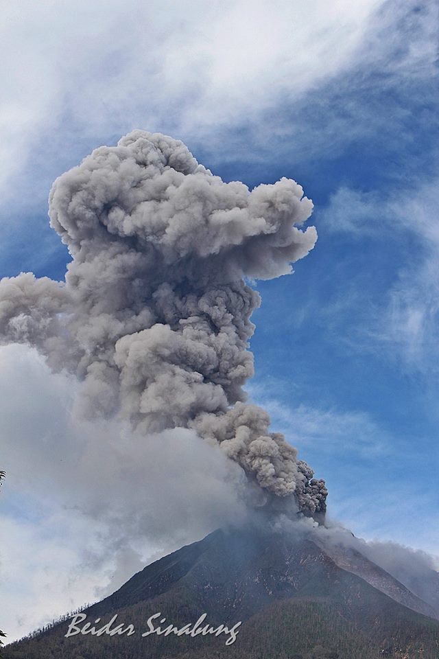 The Sinabung volcano in Indonesia erupted on January 27, 2017