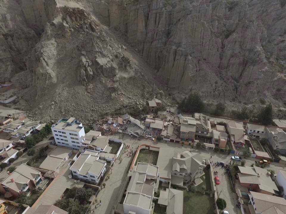 bolivia landslide, bolivia landslide pictures, bolivia landslide video, bolivia landslide february 2017 pictures and videos