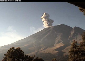 popocatepetl, popocatepetl eruption, popocatepetl explosion, popocatepetl february 2017 video, popocatepetl february 2017 pictures