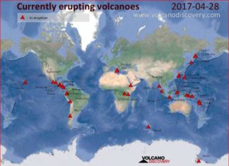 currently erupting volcano, currently erupting volcano worldwide, latest volcanic eruption, volcanic eruption worldwide, map volcano eruption worldwide
