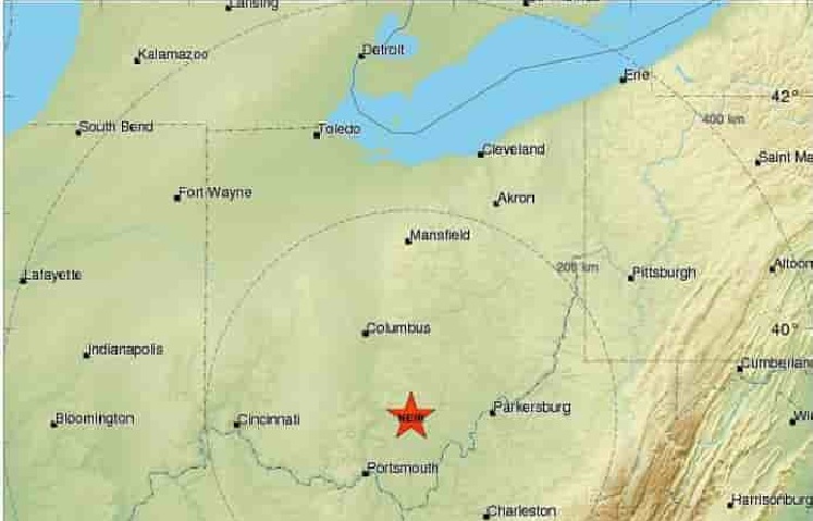 An M3.4 earthquake hit about a mile south of McArthur in Vinton County Ohio May 24 2017, earthquake ohio may 24 2017